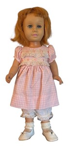 lot 396 image: Vintage Mattel Chatty Cathy Doll in Pink Dress