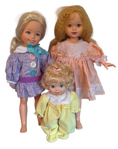 lot 490A image: Set of 3 Vintage Dolls with Blonde Hair and Outfits
