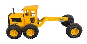 lot 522 image: Vintage Tonka Yellow Articulated Grader Truck Pressed Steel Toy