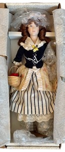 lot 193 image: Franklin Heirloom Doll The Strawberry Girl by Kate Lloyd Jones 15 Inch 1983 with Box