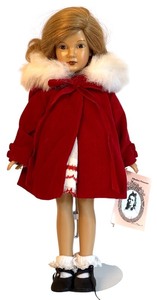 lot 202 image: Vintage Effanbee Cindy Doll 14.5 Inch with Red Coat and Original Tag