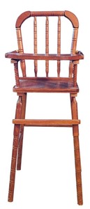 lot 416 image: Vintage Wooden Doll Highchair