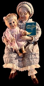 lot 477 image: Danbury Mint Once Upon a Time Porcelain Doll Set by Judy Bell, 1995 MBI