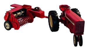 lot 578 image: Vintage Ertl International Harvester Farmall Toy Tractor and Tru-Scale Baler
