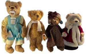 lot 583 image: Collection of 4 Collectible Bears Including Barrington Caroline, Ramon, and Christmas Bear