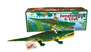 lot 322D image: Schylling Jungle Boy and Croc Classic Wind-Up Tin Toy with Box