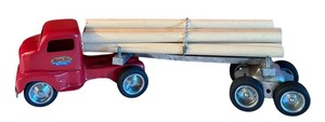 lot 4 image: LR - Vintage 1953 Tonka Toys Vintage Red Log Hauler Truck