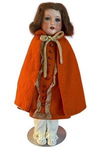 lot 12DD image: Antique German Bisque Head Doll in Vintage Clothing