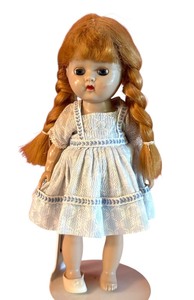 lot 31DD image: LR - Vintage 1955 Ginny Doll with Blue Dress