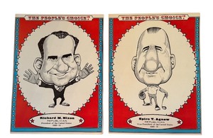 lot 337A image: Set of 2 Vintage Political Folders Richard Nixon and Spiro Agnew Caricature Covers