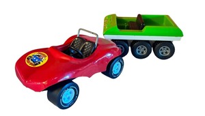 lot 339 image: Vintage Tonka Fun Buggy and Green 6-Wheel ATV Toy Vehicles