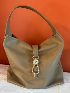 lot 342 image: Dooney & Bourke Taupe Leather Hobo Bag