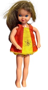 lot 382 image: Vintage 1966 Tutti Frutti Doll 6 Inch with Orange and Yellow Dress