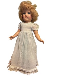 lot 392 image: Vintage 1950s 15-Inch Doll with Original Dress and Lace Headpiece