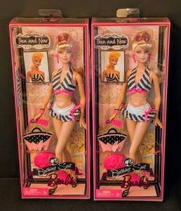 lot 210 image: Pair of Barbie Then and Now 1959-2009 50th Anniversary Bathing Suit Doll