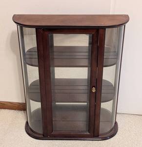 lot 564 image: Bombay Co. Mahogany Glass Wall Display Case