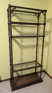 lot 638 image: Vintage Wood Faux Bamboo Etagere