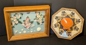 lot 651 image: Pair of Framed Vintage Shell Art