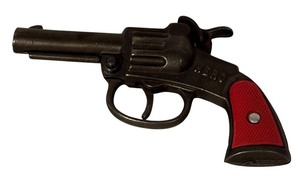 lot 94A image: K - Vintage Hero Toy Cap Gun with Red Grip 5 Inch