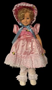 lot 721R image: LL - Danbury Mint Shirley Temple Doll in Pink Dress