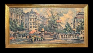 lot 722R image: LL - Boulevard Haussmann Print by Andre Picot in Gold Frame