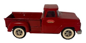 lot 750R image: LL - Vintage Tonka Red Pickup Truck Pressed Steel Toy