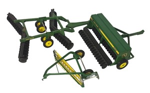 lot 770R image: LL - Set of 3 John Deere Toy Farm Implements
