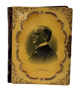 lot 782R image: LL - Antique Velvet Photo Album with Ornate Cover and Portrait