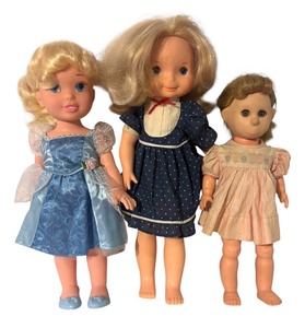 lot 802R image: LL - Collection of 3 Vintage Dolls - Disney, Fisher-Price 1970, Brookglad
