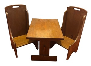 lot 827R image: LL - Vintage Childrens Wooden Table and Chair Set