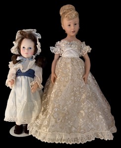 lot 684H image: DR - Set of 2 Vintage Gotz and Effanbee Dolls with Period Outfits