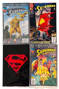 lot 686H image: DR - Set of 4 Vintage DC Superman Comic Books Including Death of Superman