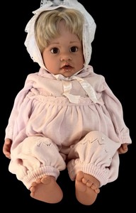 lot 697H image: DR - 20-Inch Vintage Collectible Doll in Pink Outfit, Number 492