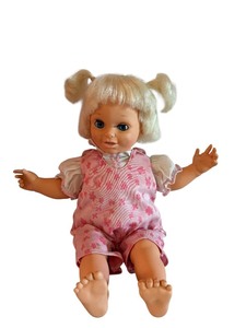 lot 50X image: LR - 1985 Vintage Baby Talk Doll by Lewis Galoob Toys