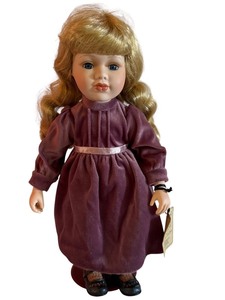 lot 51X image: LR - Boyds Collection Ltd Porcelain Doll Limited Edition Blonde Purple Dress