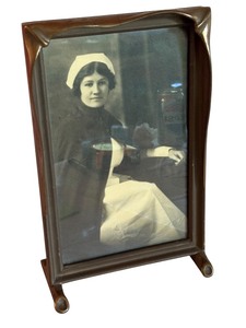 lot 59X image: Vintage Art Nouveau Photo Frame with Black and White Nurse Portrait