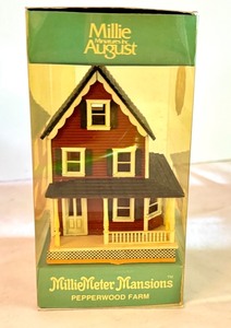 lot 60X image: LR - Set of 4 Millie August Miniature Mansions and Houses with Boxes