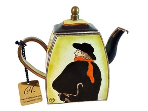 lot 66X image: LV - Hand Painted Trade Plus Aid Miniature Teapot Limited Edition C477