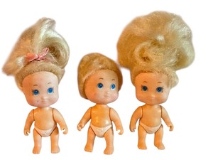 lot 88X image: LR - Set of 3 Tyco Quints 2.5 Inch Dolls Numbers 1, 2 and 5