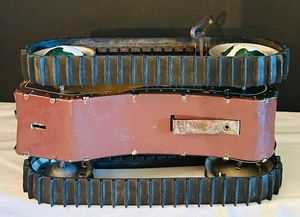 lot 535C image: LRDR - Vintage Tin Litho Wind-Up Model T Car with Tracks
