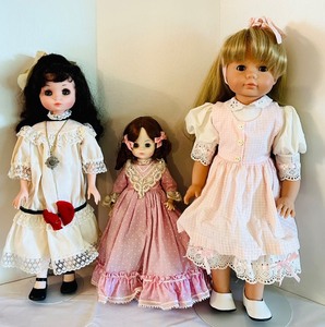 lot 546C image: LR - Lot of 3 Vintage Dolls with Dresses and Accessories