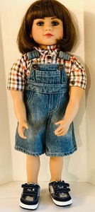 lot 614C image: S - My Twinn 23-Inch Poseable Doll in Denim Overalls and Sneakers