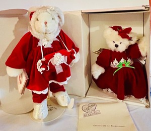 lot 618C image: DR - Set of 2 Christmas Plush Collectible Animals with Certificates