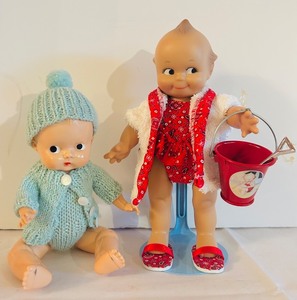 lot 620C image: DR - Pair of Vintage Baby Dolls with Outfits and Accessories