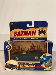 lot 625C image: LR - Corgi 1960s DC Comics Batmobile Die-Cast Car 143 Scale Sealed