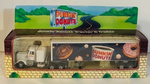 lot 627C image: LR - Dunkin Donuts Die-Cast Tractor Trailer in Original Packaging