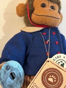 lot 729C image: LR - Boyds Collection 8 Inch Plush Monkey Sailor Doll with Tag