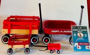 lot 740C image: LR - Radio Flyer Miniature Wagon Collection with 12 Inch Wagon and Dairy Queen Wagon