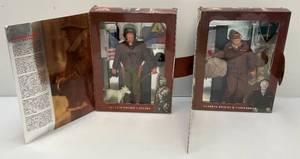 lot 38 image: Two Vintage GI Joe Classic Collection 12 Action Figures Including General Patton (Spots On Jacket Stuck To Plastic) & Dwight Eisenhower (NIB)
