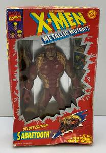 lot 59 image: Vcintage Marvel Comics Collec tible X-Men Deluxe Sabertooth 10 Action Figure (New Old Stock) Box Beat Up